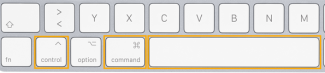 Tastatur med en kombination markeret 