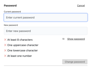 Enter your new password 