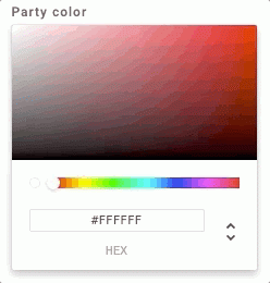 Field for adjusting the party color