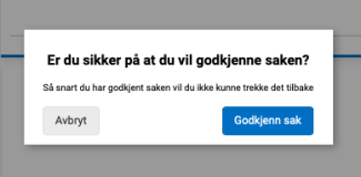 Klikk Godkjenn for å gi din endelige godkjennelse 