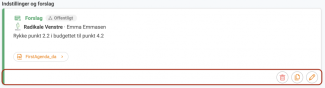 Redigeringsmuligheder for forslag
