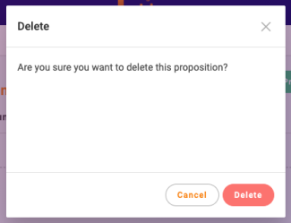 Orange delete button to confirm deletion
