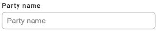 Text field for party name