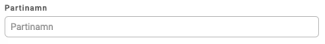 Textfält för partinamn