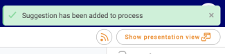 Green tick when suggestions have been added