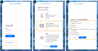 Gennemgang af oprettelse af bruger til intern medarbejder på Web