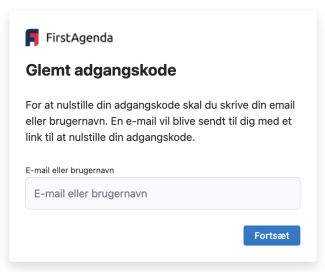 Glemt adgangskode