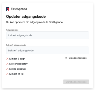 Opret ny adgangskode