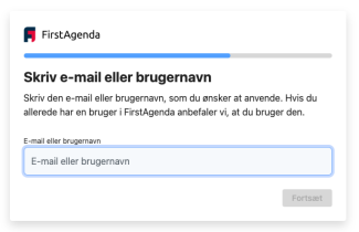 Skriv e-mail eller brugernavn