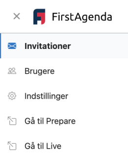 Klik på Invitationer i venstremenuen