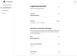 Login and security 