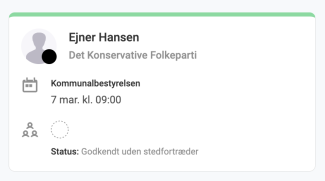 Mødedeltagerens status har ændret sig