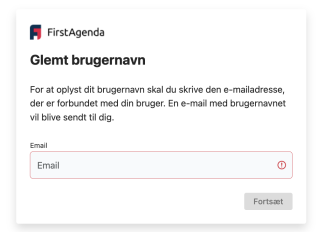 Skriv den e-mailadresse der er tilknyttet din bruger