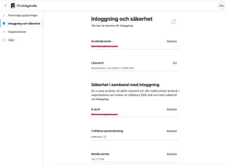 Inloggning och säkerhet