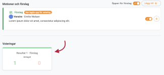 På översikten över ärendet kan du nu se voteringen.