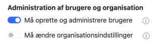 Slå skyderen til ud fra 'Må oprette og administrere brugere'