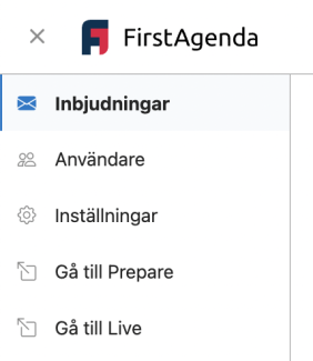 Klicka på "Inbjudningar" i vänstermenyn.