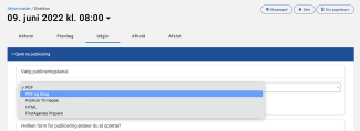 Vælg publiceringskanal