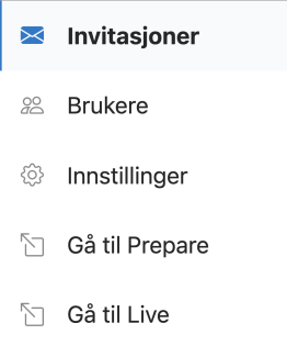 Klikk deretter på 'Invitasjoner' i venstremenyen