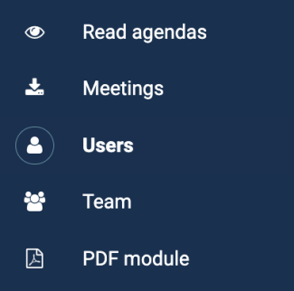 Click on "Users" in the left menu in Prepare.