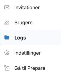 Logs i venstremenuen