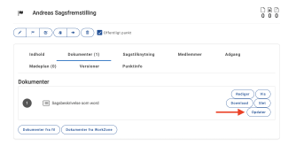 Opdater-knap ud for det enkelte dokument