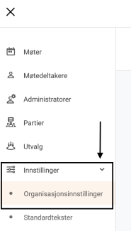 Indstillinger i venstremenuen