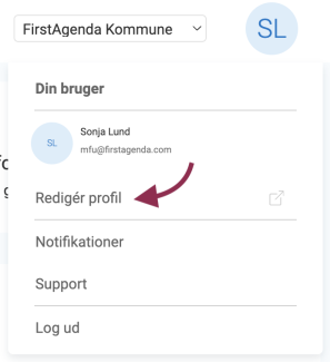 Klik på Rediger profil