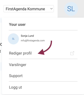 Klikk på Rediger profil