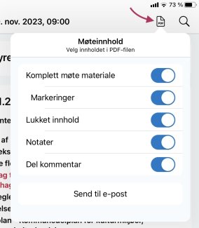 Trykk på PDF knappen