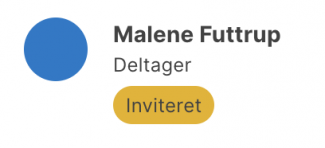 Deltager markeret som 'inviteret'