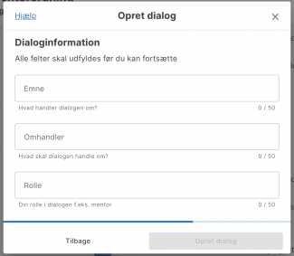 Udfyld dialoginfo