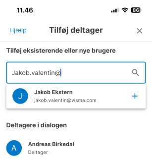 Søg deltageren frem på app