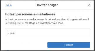 Indtast personens e-mail adresse