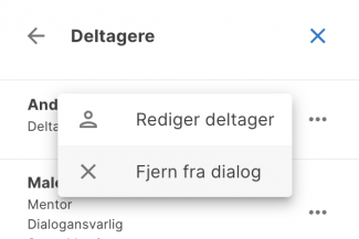 Fjern deltager fra dialog