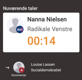 Kommentar i talerlisten