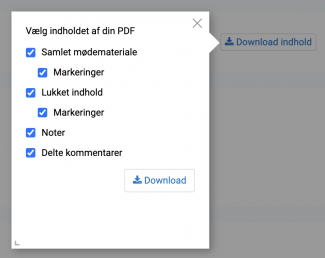 Download indhold af møder