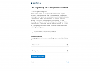 Opret adgangskode - LetDialog