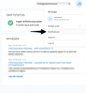 Notifikationer under initialer