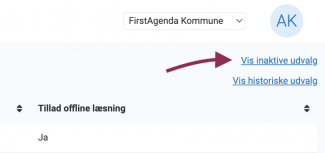 Klik på linket 'Vis inaktive udvalg'