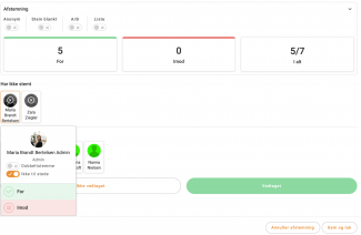 Ikke til stede-funktion under afstemning