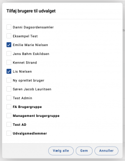 Tilføj brugere til udvalget