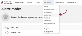 Klik på medlemmer under Konfigurer