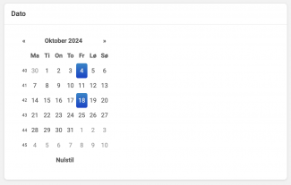 Vælg datoer