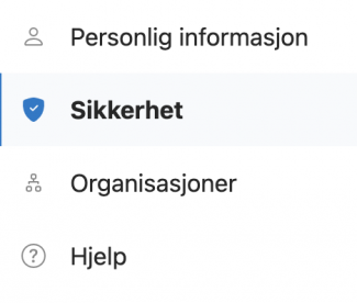  klikk på Sikkerhet