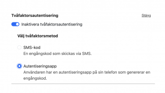 Välj nu vilken metod användarna ska använda för tvåfaktorsinloggning 
