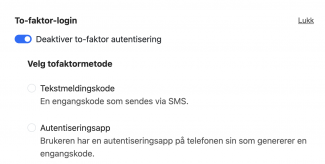 To metoder for to-faktor-login