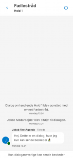 Kun dialogansvarlig kan sende beskeder