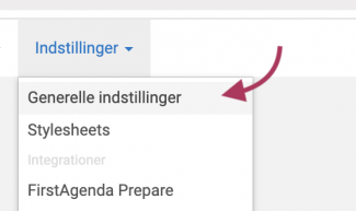 Klik på generelle indstillinger