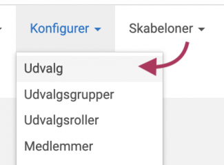 Klik på Konfigurer og Udvalg